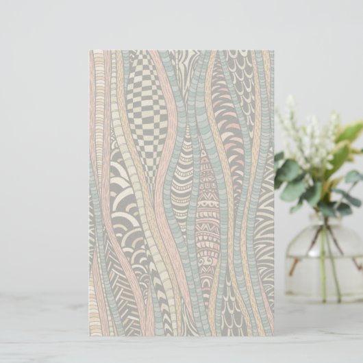 Abstract patroon in etnische stijl briefpapier (Staand voorkant)