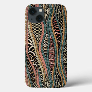 Abstract patroon in etnische stijl iPhone 13 hoesje