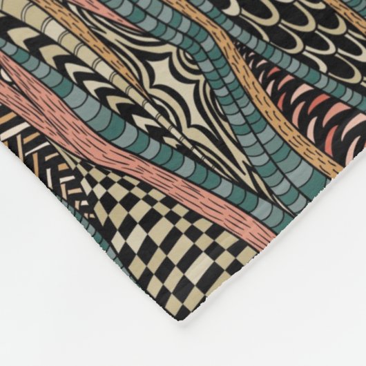 Abstract patroon in etnische stijl fleece deken (Hoek)