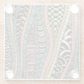 Abstract patroon in etnische stijl glazen onderzetter (Achterkant)
