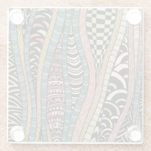 Abstract patroon in etnische stijl glazen onderzetter (Achterkant)