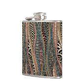 Abstract patroon in etnische stijl heupfles (Links)