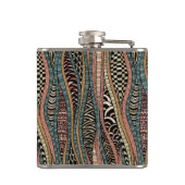 Abstract patroon in etnische stijl heupfles (Achterkant)