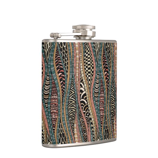 Abstract patroon in etnische stijl heupfles (Rechts)