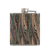 Abstract patroon in etnische stijl heupfles (Achterkant)