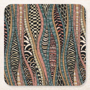 Abstract patroon in etnische stijl kartonnen onderzetters