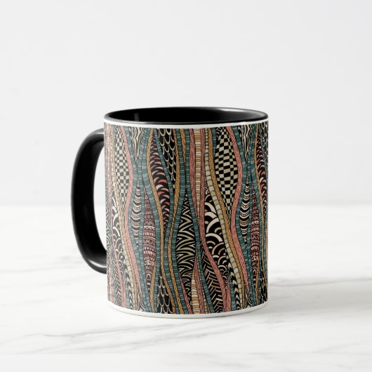 Abstract patroon in etnische stijl mok (Voorkant links)