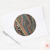 Abstract patroon in etnische stijl ronde sticker (Envelop)