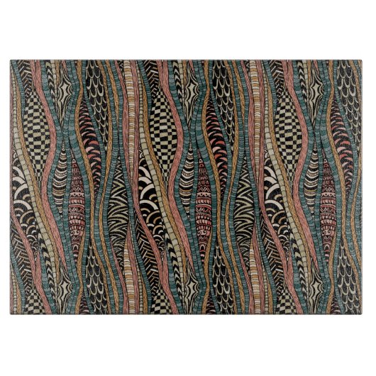 Abstract patroon in etnische stijl snijplank (Voorkant)