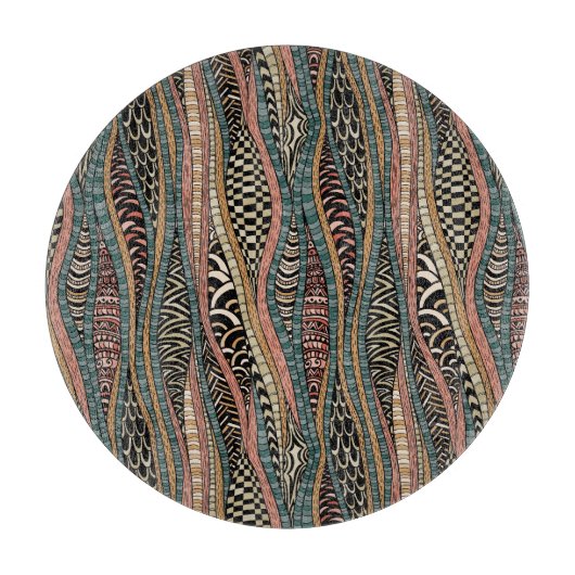 Abstract patroon in etnische stijl snijplank (Voorkant)