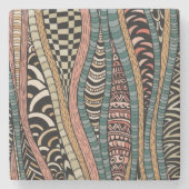 Abstract patroon in etnische stijl stenen onderzetter (Voorkant)