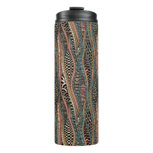 Abstract patroon in etnische stijl thermosbeker