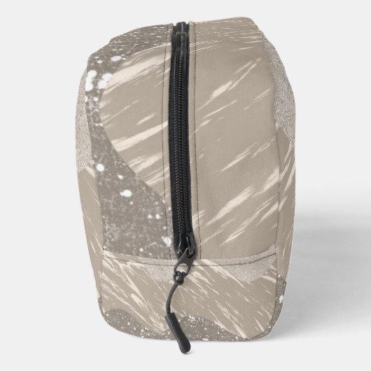 Abstract Patroon in tinten van grijs en bruin Toilettasje (Rechts)