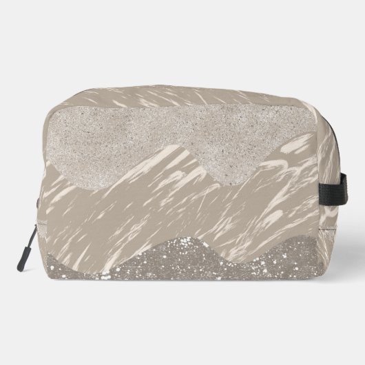 Abstract Patroon in tinten van grijs en bruin Toilettasje (Achterkant)