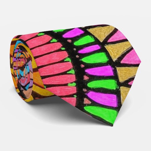 abstract patroon in vibrang stropdas (Opgerold)