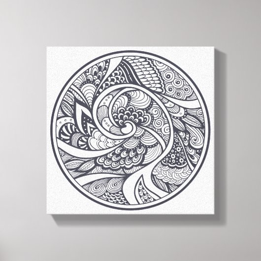 Abstract patroon in Zen-Doodle stijl 6 Canvas Afdruk (Voorkant)