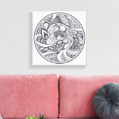Abstract patroon in Zen-Doodle stijl 6 Canvas Afdruk (Insitu (Woonkamer))