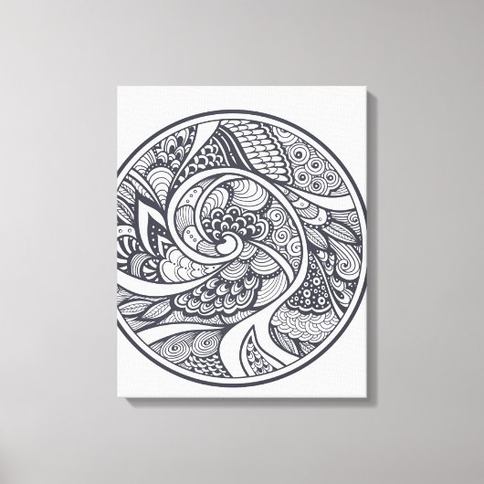Abstract patroon in Zen-Doodle stijl 6 Canvas Afdruk (Voorkant)