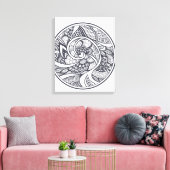 Abstract patroon in Zen-Doodle stijl 6 Canvas Afdruk (Insitu (Woonkamer))
