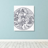 Abstract patroon in Zen-Doodle stijl 6 Canvas Afdruk (Insitu (Houten vloer))