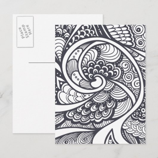 Abstract patroon in Zen-Doodle stijl Briefkaart (Voorkant / Achterkant)