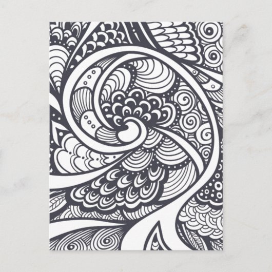 Abstract patroon in Zen-Doodle stijl Briefkaart (Voorkant)