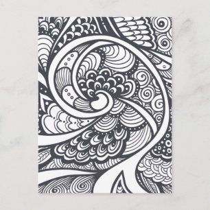 Abstract patroon in Zen-Doodle stijl Briefkaart