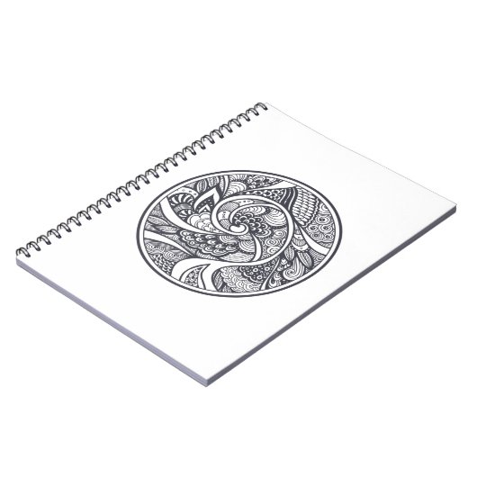 Abstract patroon in Zen-Doodle-stijl Notitieboek (Linkerzijde)