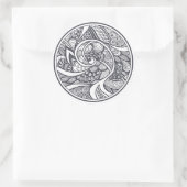 Abstract patroon in Zen-Doodle stijl Ronde Sticker (Tas)