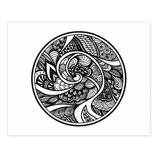 Abstract patroon in Zen-Doodle stijl Rubberstempel (Afrduk)