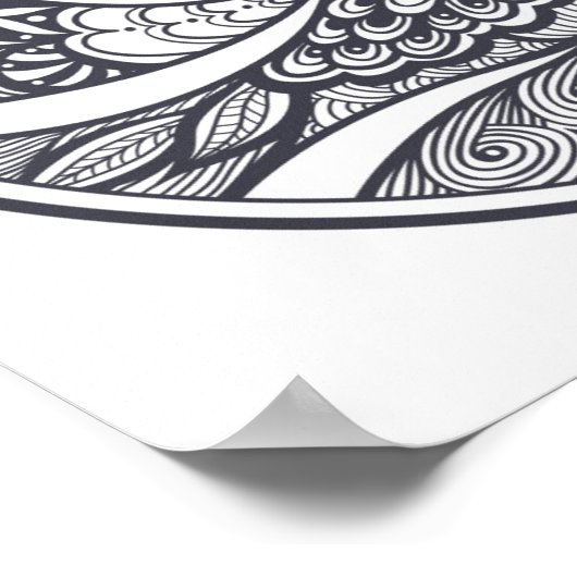 Abstract patroon in Zen-Doodle Style 2 Poster (Hoek)