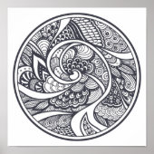 Abstract patroon in Zen-Doodle Style 2 Poster (Voorkant)