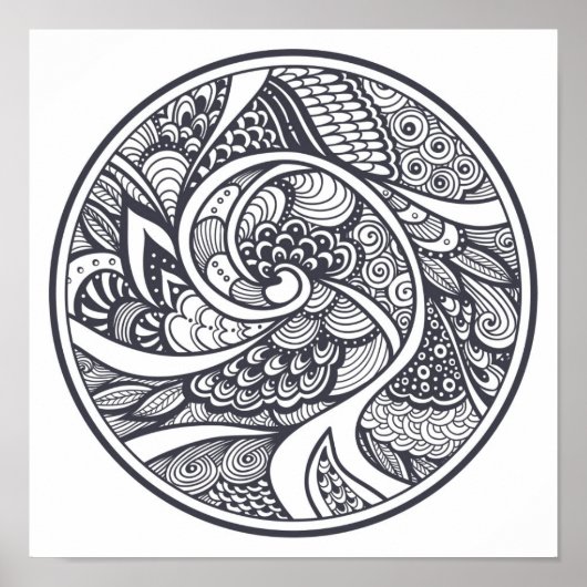 Abstract patroon in Zen-Doodle Style 2 Poster (Voorkant)