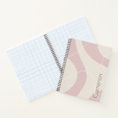 Abstract patroon ivoor blozen roze douanenaam notitieboek (Binnen)