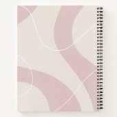 Abstract patroon ivoor blozen roze douanenaam notitieboek (Achterkant)