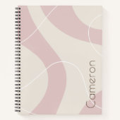 Abstract patroon ivoor blozen roze douanenaam notitieboek (Voorkant)