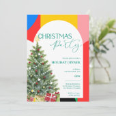 Abstract Patroon Kerstfeest Uitnodiging (Staand voorkant)