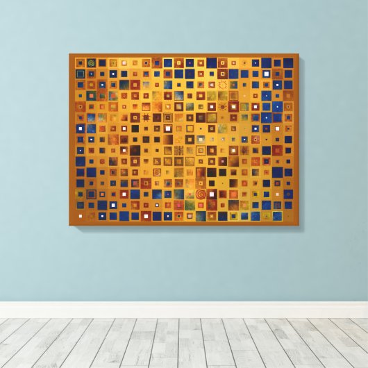 Abstract patroon kleurloos schaken canvas afdruk (Insitu (Houten vloer))