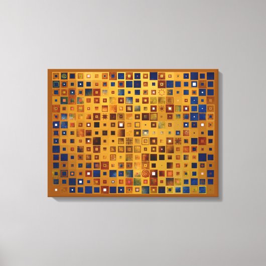 Abstract patroon kleurloos schaken canvas afdruk (Voorkant)