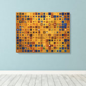 Abstract patroon kleurloos schaken canvas afdruk (Insitu (Houten vloer))