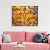 Abstract patroon kleurloos schaken canvas afdruk (Insitu (Woonkamer))