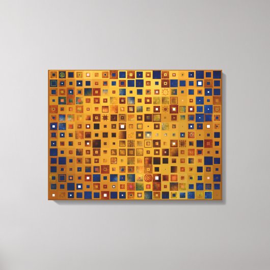 Abstract patroon kleurloos schaken canvas afdruk (Voorkant)