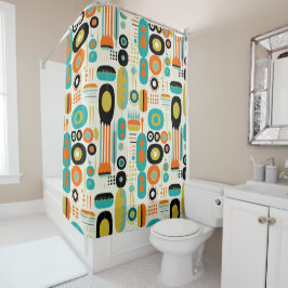 Abstract patroon kleurrijk retro mid century moder douchegordijn