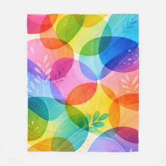 Abstract patroon kleurrijke bladeren fleece deken