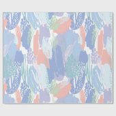 Abstract patroon kleurrijke penseelstreken cadeaupapier (Vlak)