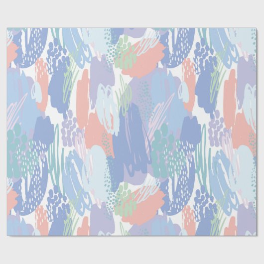 Abstract patroon kleurrijke penseelstreken cadeaupapier (Vlak)