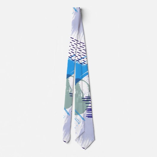 Abstract patroon kleurrijke penseelstreken stropdas (Achterkant)