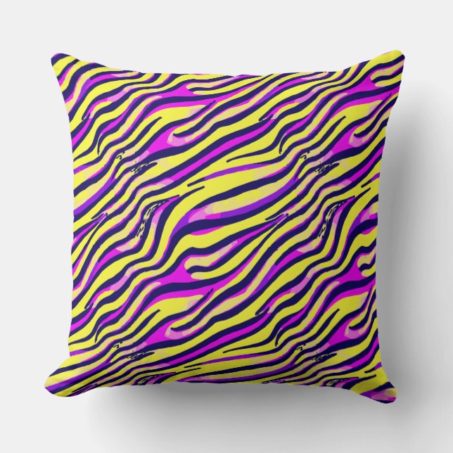 Abstract patroon kleurrijke Zebra Print Stripe Kussen (Voorkant)