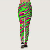 Abstract patroon kleurrijke Zebra Print Stripe Leggings (Achterkant)