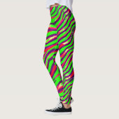 Abstract patroon kleurrijke Zebra Print Stripe Leggings (Links)